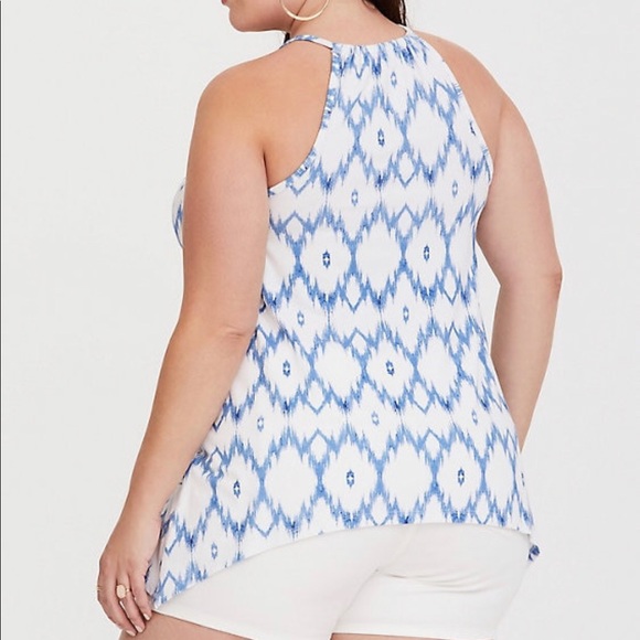 Torrid Super Soft Blue & White Ikat Tank Cami NWT - Picture 3 of 5